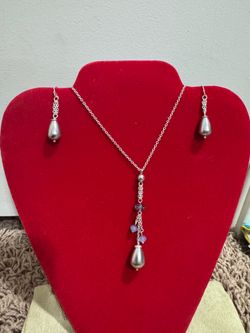 Pearl Necklace and Earring Set