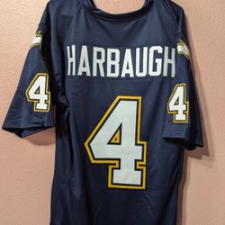 Jim Harbaugh Navy Stitched Chargers 40th Anniversary Jersey