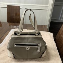 Coach Leater Gray:white Soft Leather Purse