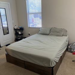 LIKIMIO Queen Storage Platform Bed Frame – 4 Drawers – $140 