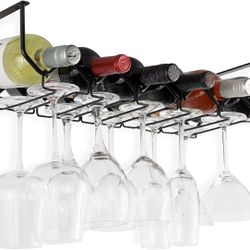 Piccolo Under Cabinet Wine Rack & Glasses Holder