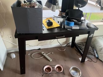 Desk with lamp