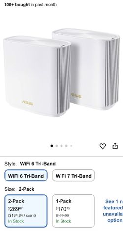 ASUS ZenWiFi AX6600 Tri-Band Mesh WiFi 6 System