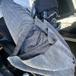 Charcoal Blue Terry Fabric