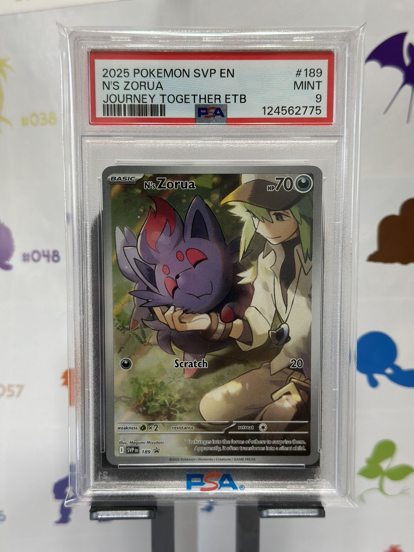 N’s Zorua 189 Mint PSA 9 Pokemon Journey Together ETB Black Star Promo English