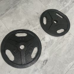 Pair Of 45lb Olympic Weights Plates Total 90lb