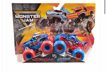 Monster Jam El Toro Loco vs Megalodon 1:64 Diecast 2-Pack 2024 Blue Red