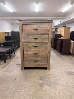 Already Assembled Tall Rustic Farmhouse 5 Drawer Dresser Upright Tallboy