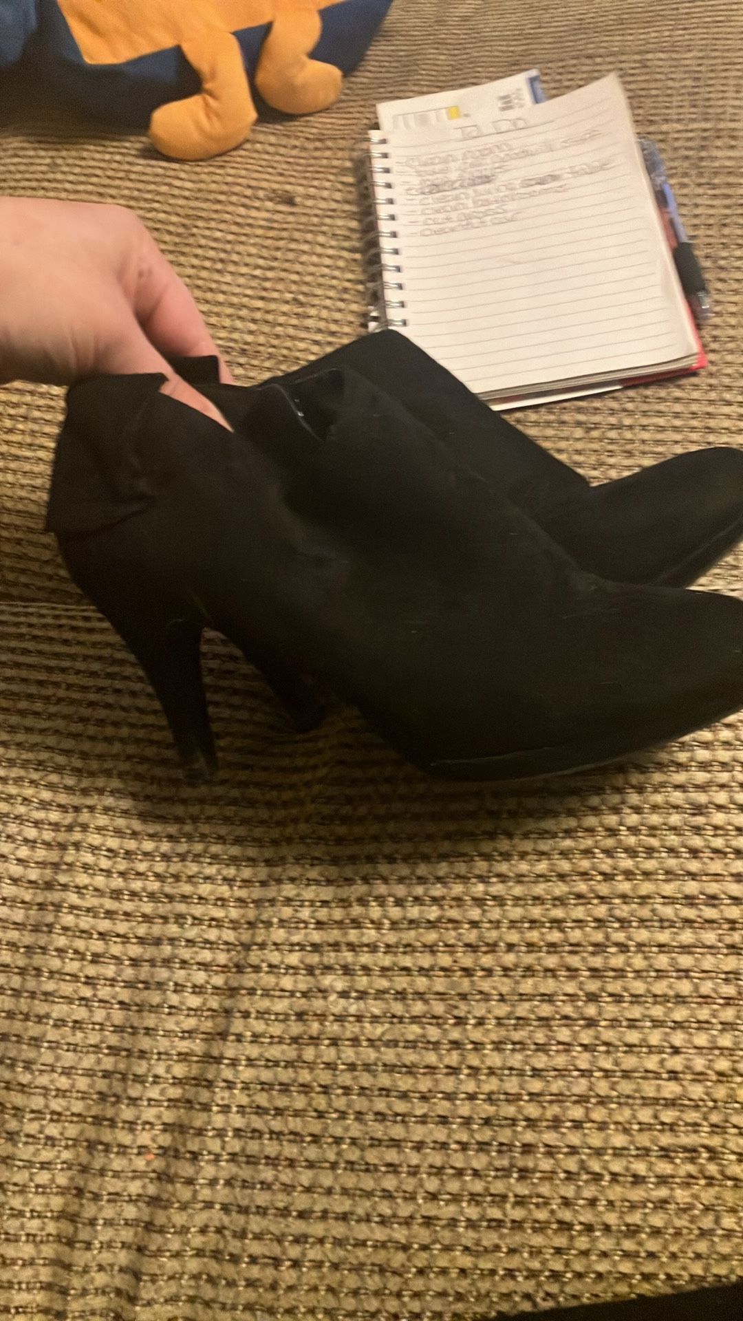 Bootie Black Heels Size 8M
