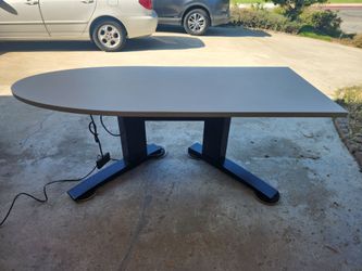 Steelcase Sit-Stand Corner Desk Legs with straight Table top