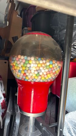 Vintage Red Gumball Machine with Stand