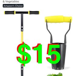 2PCS Bulb Planter Tools Set, Long Handle Garden Transplanter and Small Bulb Planting Tool with Deep Marker, Ideal for Planting Bulbs, Seed