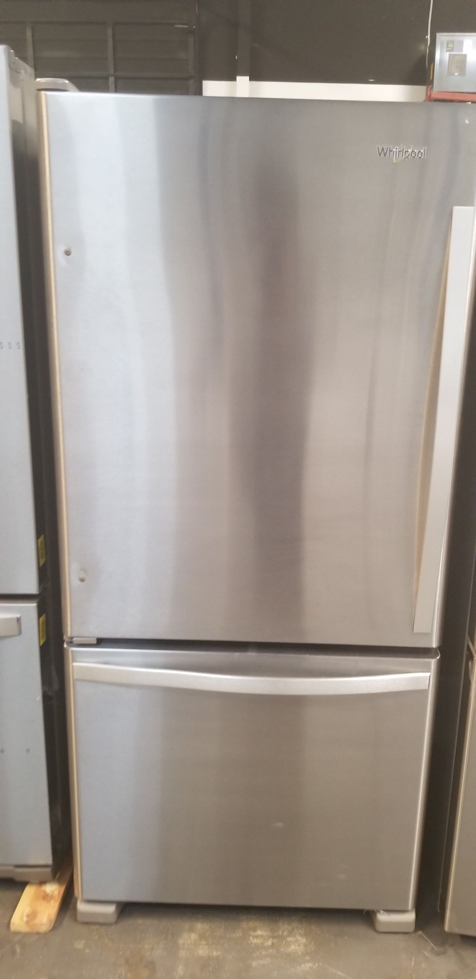 Refrigerator Stainless Bottom Freezer Whirlpool 30"W $39 Down Payment Only