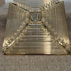 “Piramide “ 1960-70 Venini- Italian Handmade Murano Glass , 22-24 KT Good Plate Ceiling Sconce 