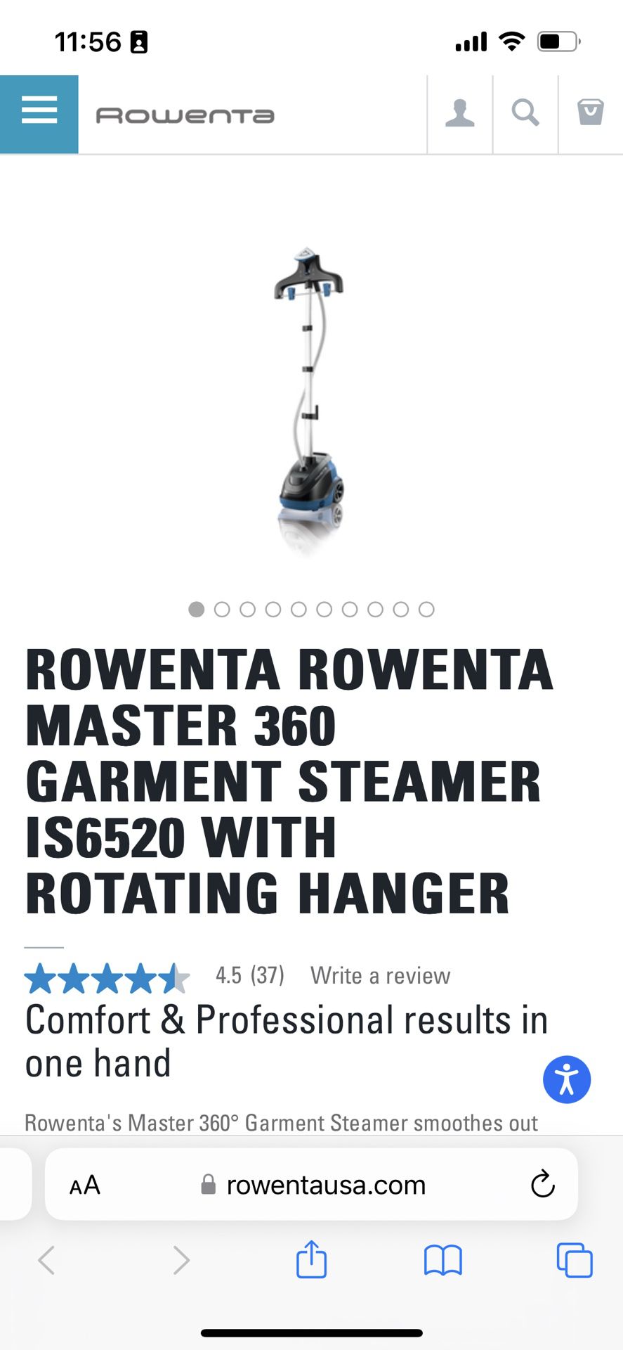 Rowenta Garment/Clothes Steamer Iron