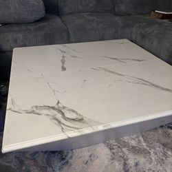 Faux Marble White/Grey Coffee Table 