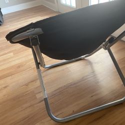 Living Chair Black Furry Great Condition - Foldable