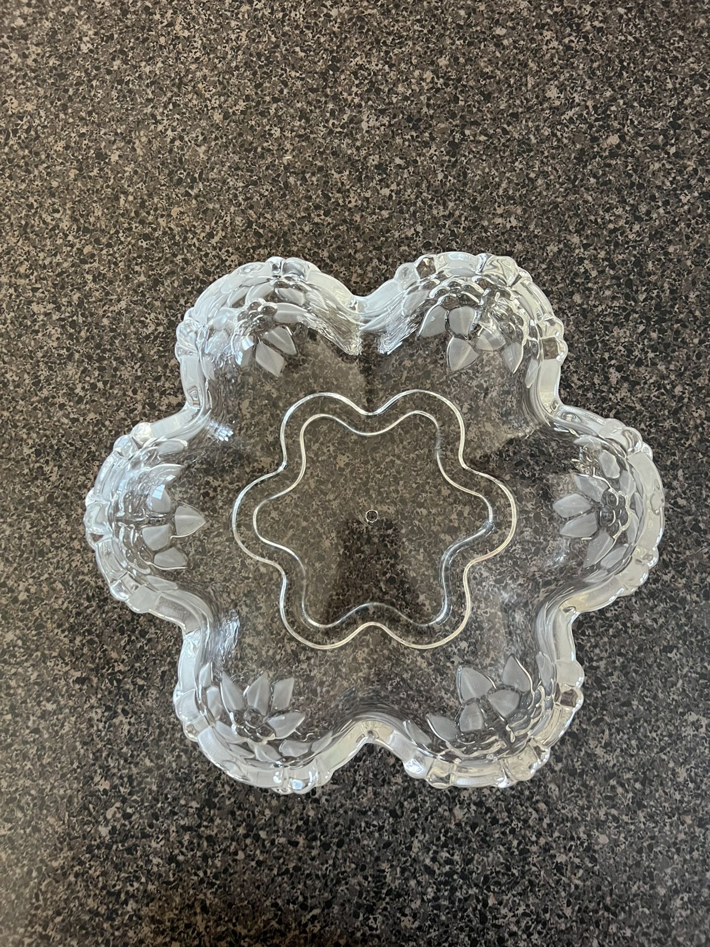 Crystal Flower Serving Plate