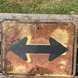 Vintage Rustic Metal Road Sign 