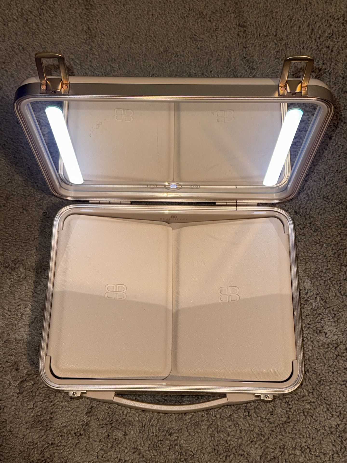 Beautifect Makeup Box Light Rose Gold Luxury Vanity Case w/Light
