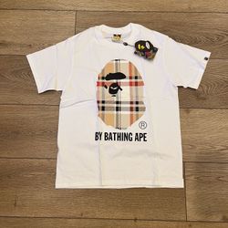 White Bape X Burberry Tee Shirt (size xl)