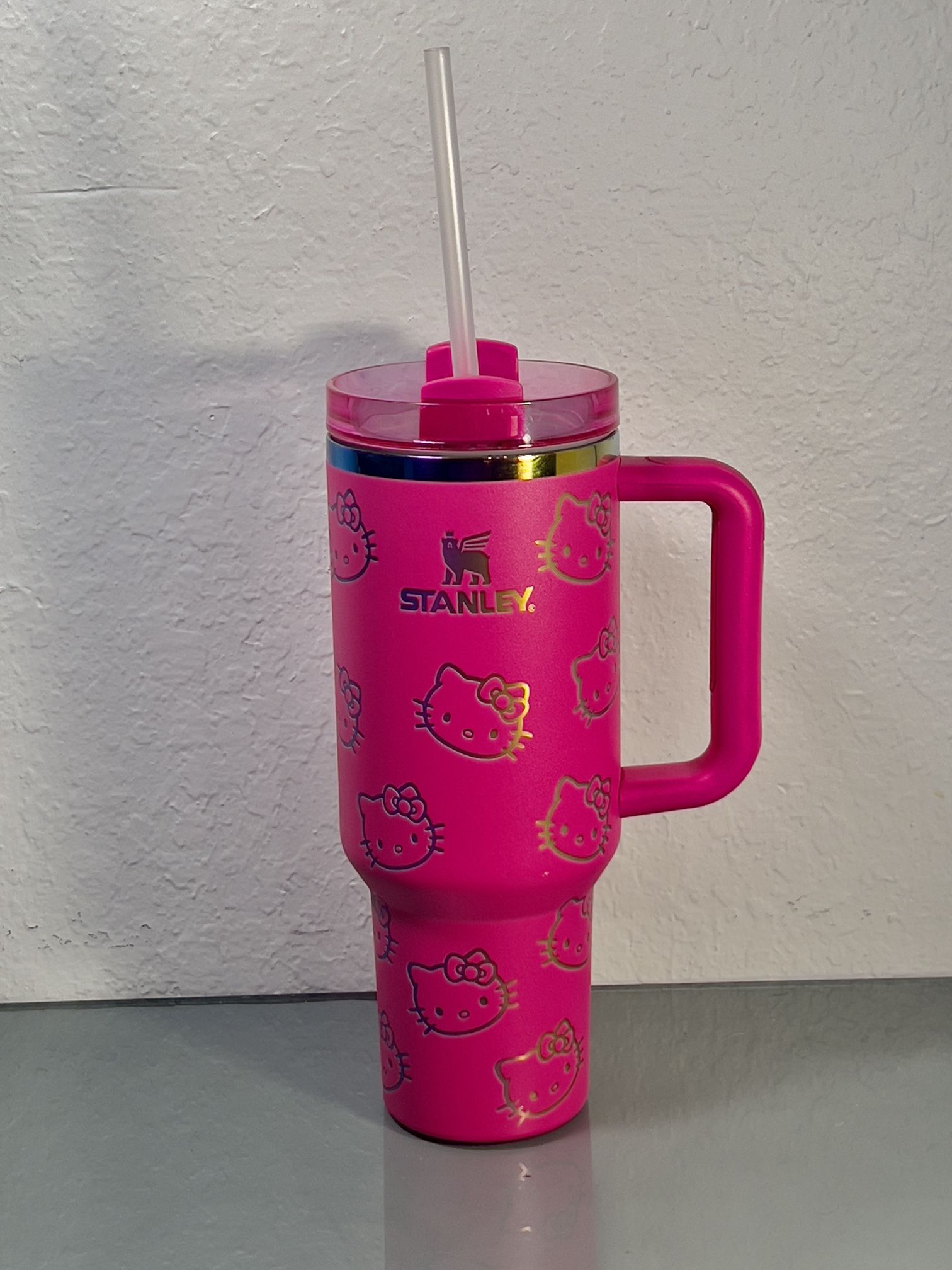 Hello Kitty 40oz Pink Tumbler with Straw & Handle