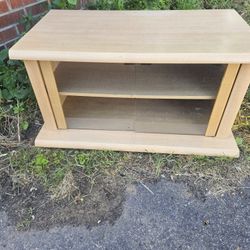 Pine Stained TV Cabinet with glass doors