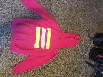 Pink construction hoodie