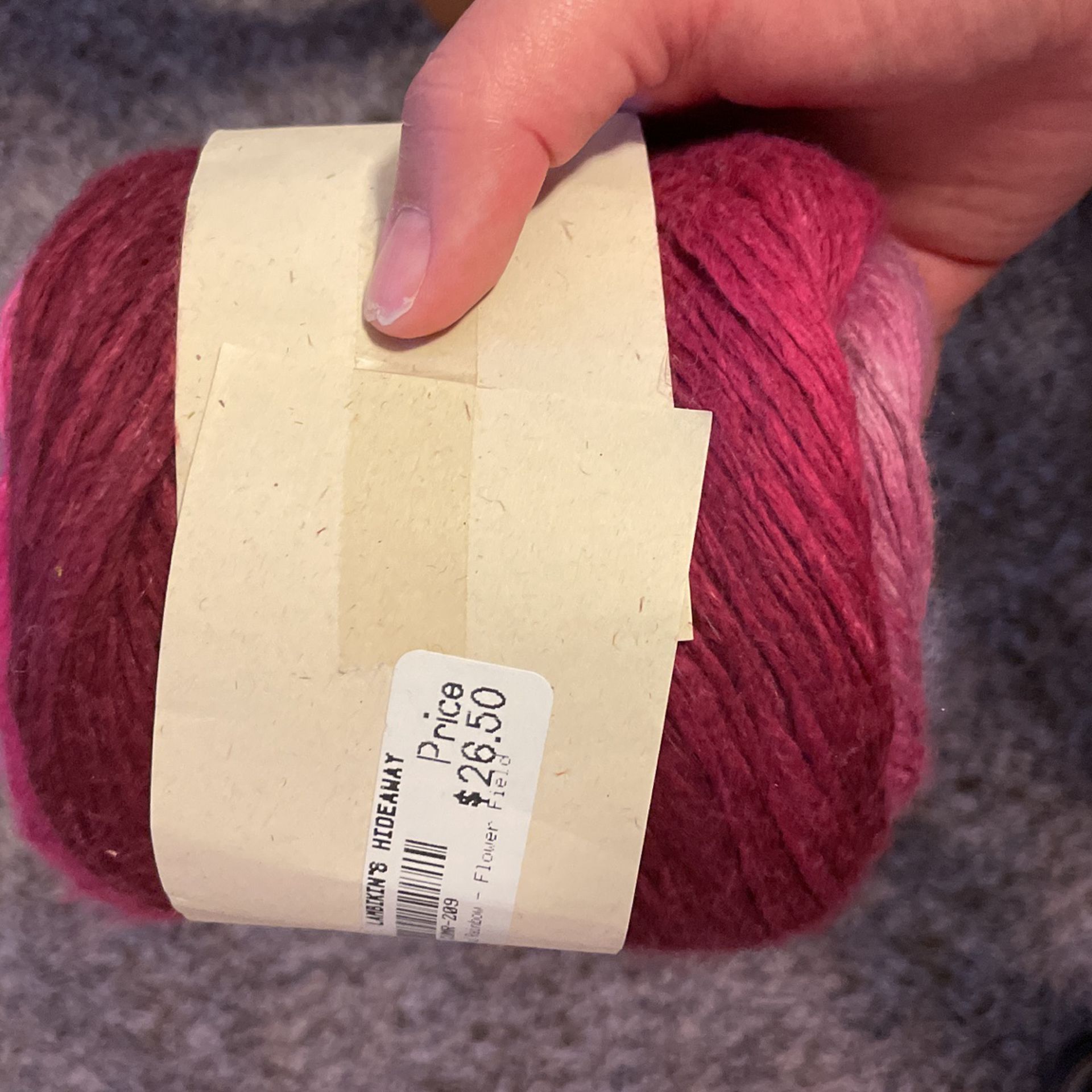 Red Violet/pink/lavender/white/green Ombré Cotton Yarn