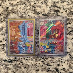 Pokemon Temporal Forces Sawsbuck and Deerling Illustration Rares 