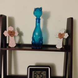 Vintage Blue Cat Decanter 