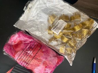 Rose petals and gold heart lights