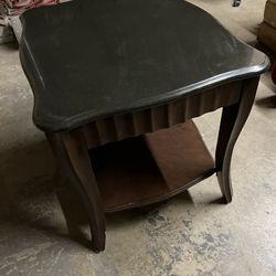 Large Black Marble End Table