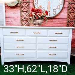 White 7/Drawer Wood Dresser