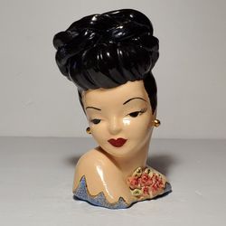 Lady Head Vase Planter Flowers Glamour