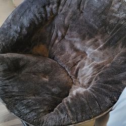 Plush Saucer Chair-Black