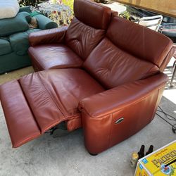 Red Leather Sofa 