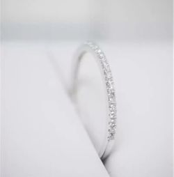 New 18 k white gold wedding band engagement ring wedding ring set