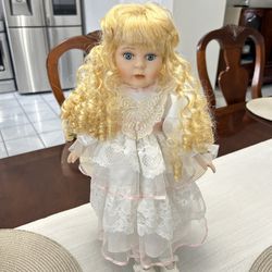 Vintage Porcelain Doll 17”