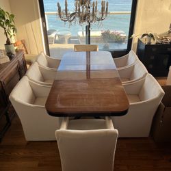 Restoration Hardware Ellison Slope Dining Room Armchairs. Set of 8.