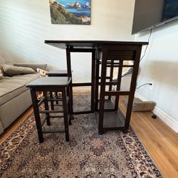 Fold Out Table With 2 Bar stools