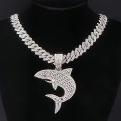 Shark Pendant  Hip Hop Cuban Chain For Men
