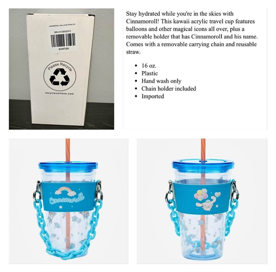 SANRIO Cinnamoroll Tumbler (New) 