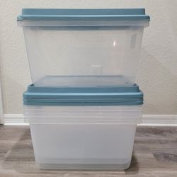 4 Hefty 72 Qt High Rise Storage Tote Bins 