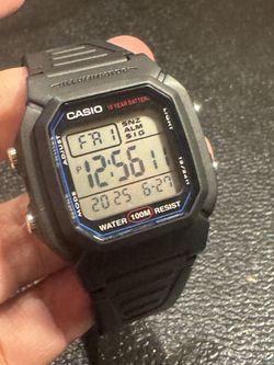  Unisex Casio Digital Watch  New Battery inside  no tag no box   For men women or teen   Color Black and Little Blue    working great