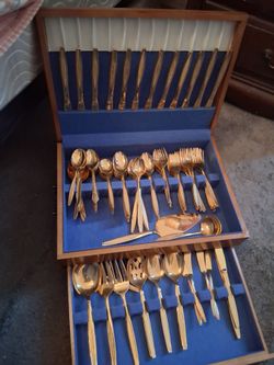 Gold plated silverware