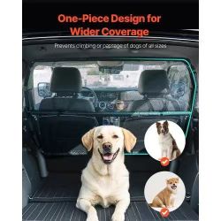 570#Dog Car Barrier, 50" Wide Car Divider for Front Seats Installation, Vehicle Pet Barrier with See Through Net Mesh, Universal-Fit Dog Car Barrier f