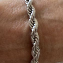 Stainless Steel Rope Chain Men’s Bracelet 8.5”