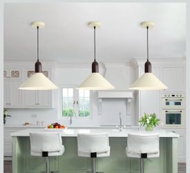 New Set of 3 Modern Cone Pendant Light Fixture Kitchen Island Adjustable Hanging Lamps