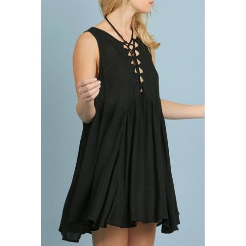 Umgee sleeveless tie front dress